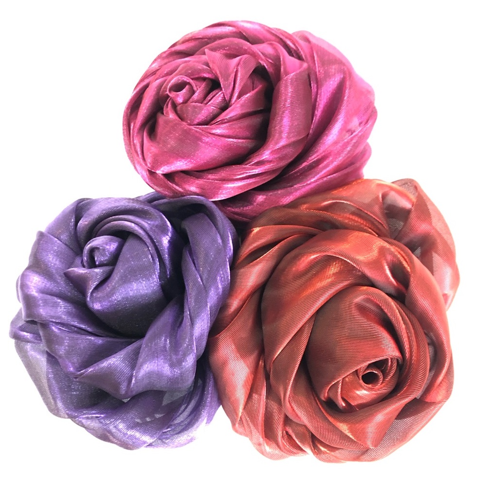 Lane Bryant Fabric Floral Brooch Pin Hair Clip NWT